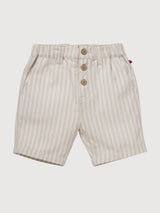 Shorts Kid Boy Striped beige Organic cotton | People Wear Organic
