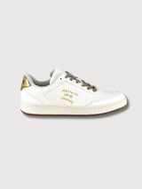 Sneakers "Evergreen" White-Gold Vegan Leather | ACBC