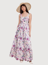 Camellia Purple Floral Maxi Dress | Balaquin