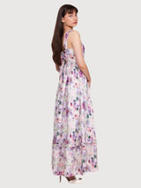 Camellia Purple Floral Maxi Dress | Balaquin