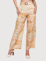 Belladonna Orange Flowers Pants Linen | Balaquin