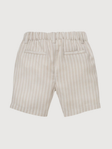 Shorts Kid Boy Striped beige Organic cotton | People Wear Organic