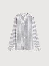 Shirt David White/Blue in Linen | Ecoalf