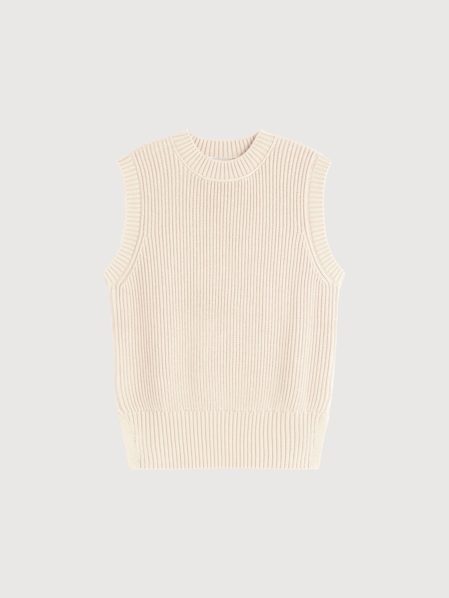 Knit Vest Hiedra White in Organic Cotton | Ecoalf