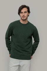 Romeo Men's Recycled Cashmere Crewneck Sweater – Chard Green | Rifò