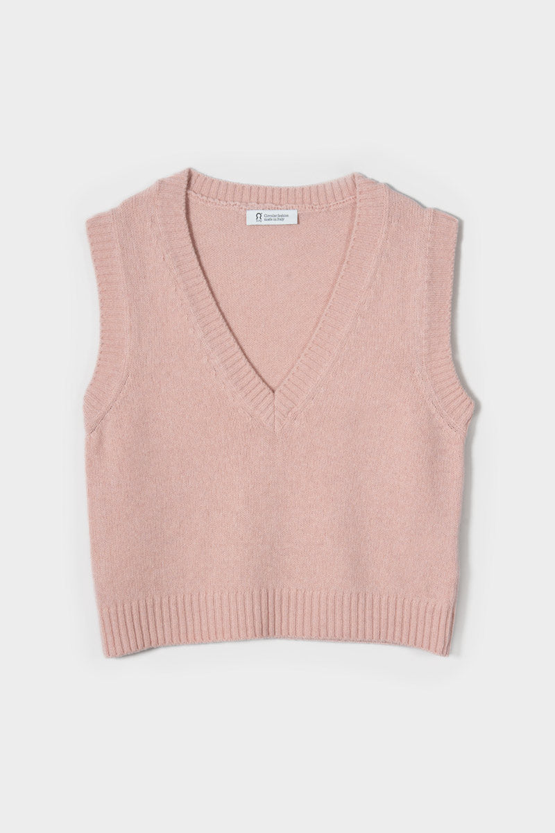 Melania Women's Wool Vest – Cyclamen Pink | Rifò