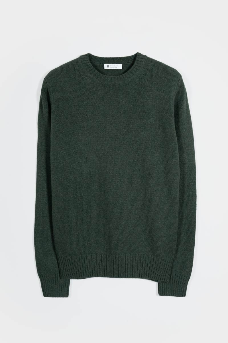 Romeo Men's Recycled Cashmere Crewneck Sweater – Chard Green | Rifò