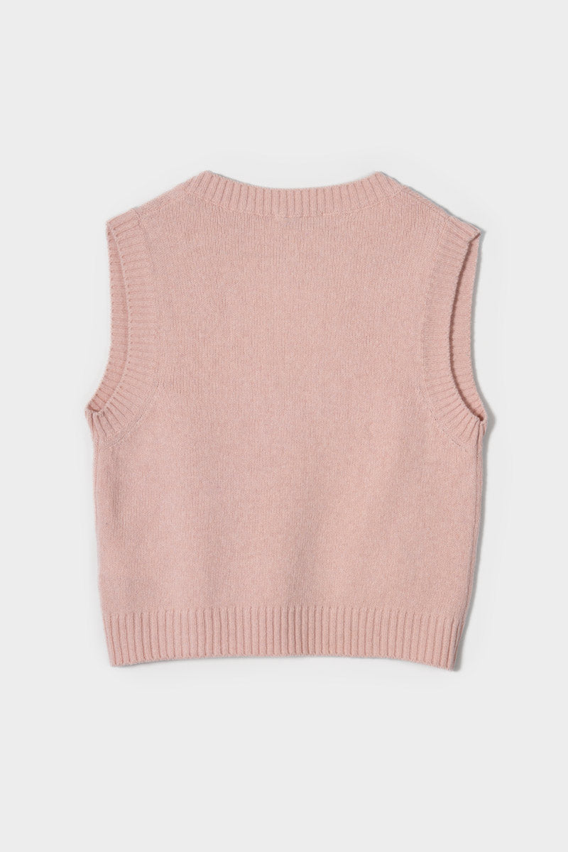 Melania Women's Wool Vest – Cyclamen Pink | Rifò