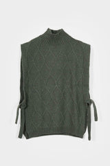 Delia Women's Recycled Wool Turtleneck Vest – Forest Green | Rifò