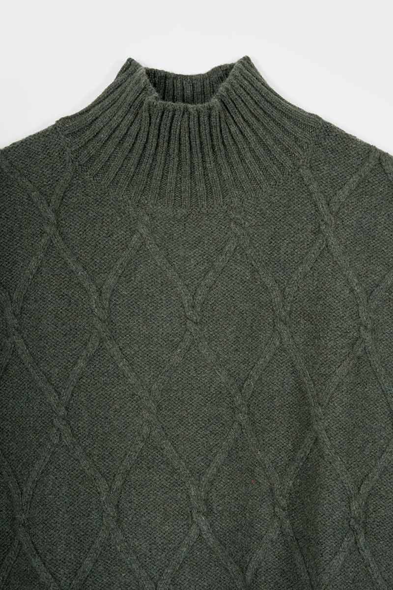 Delia Women's Recycled Wool Turtleneck Vest – Forest Green | Rifò
