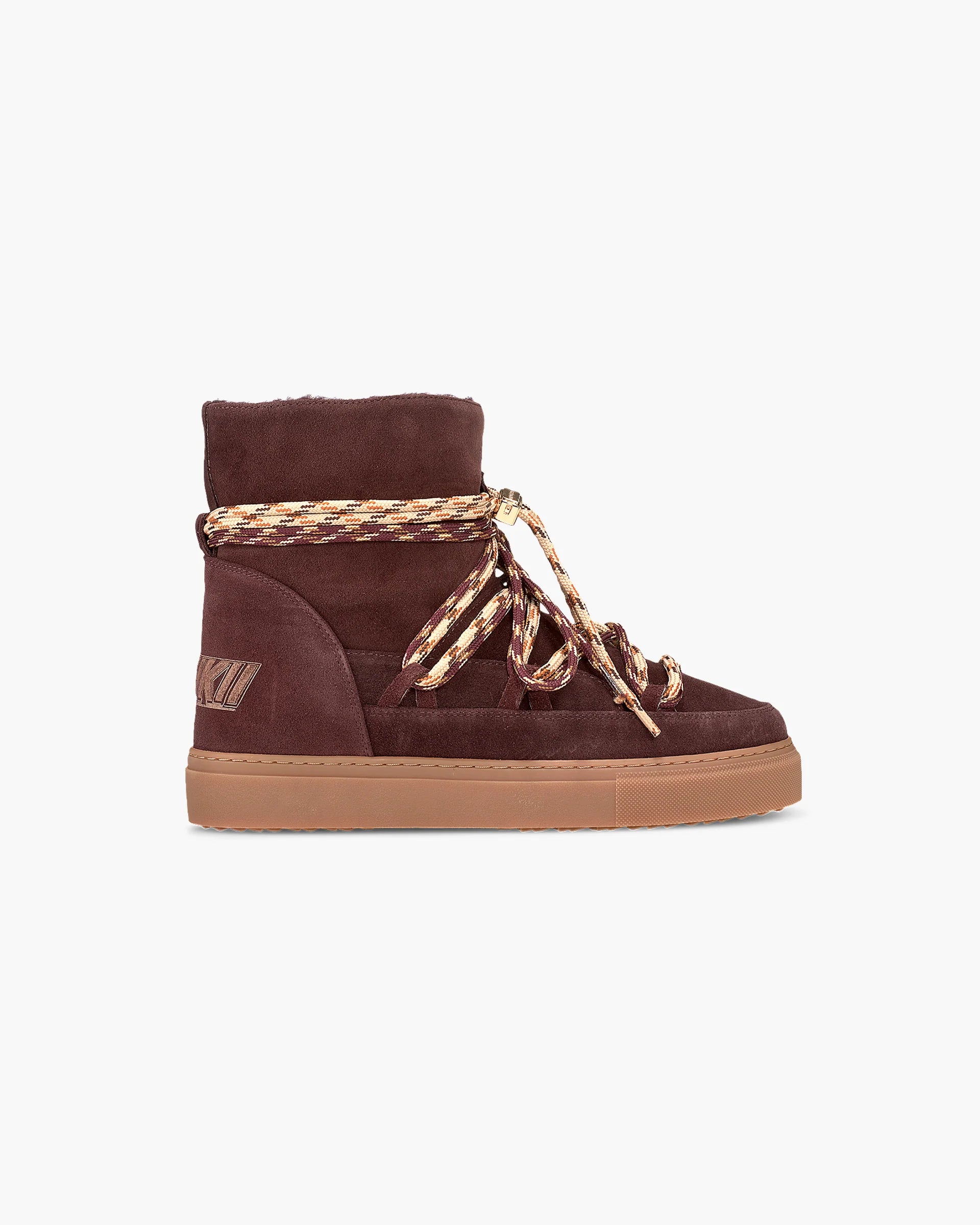 Suede Double Tie Boots Bordeaux | Inuiki
