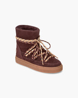 Suede Double Tie Boots Bordeaux | Inuiki
