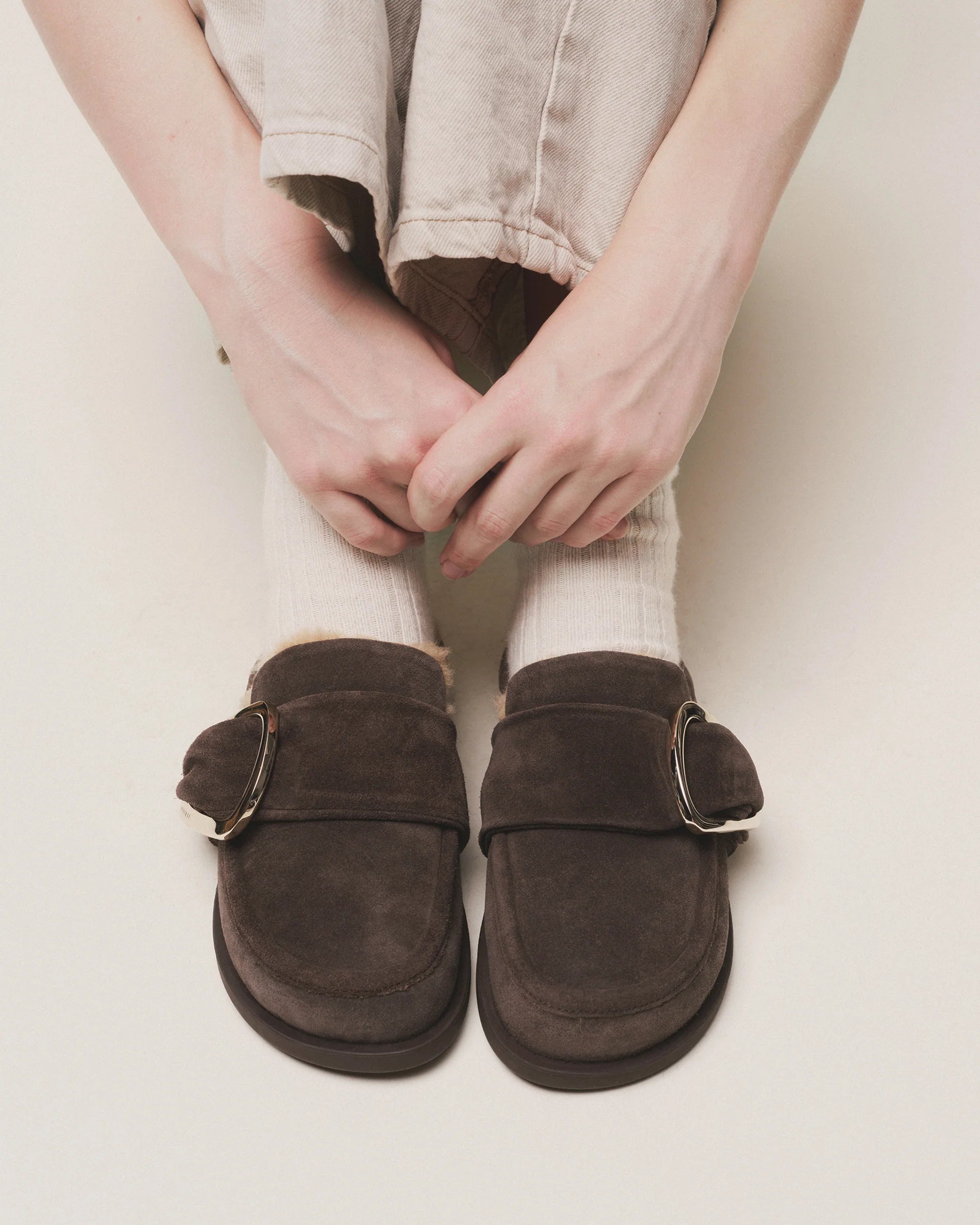 Shearling Mule Soft Brown | Inuiki