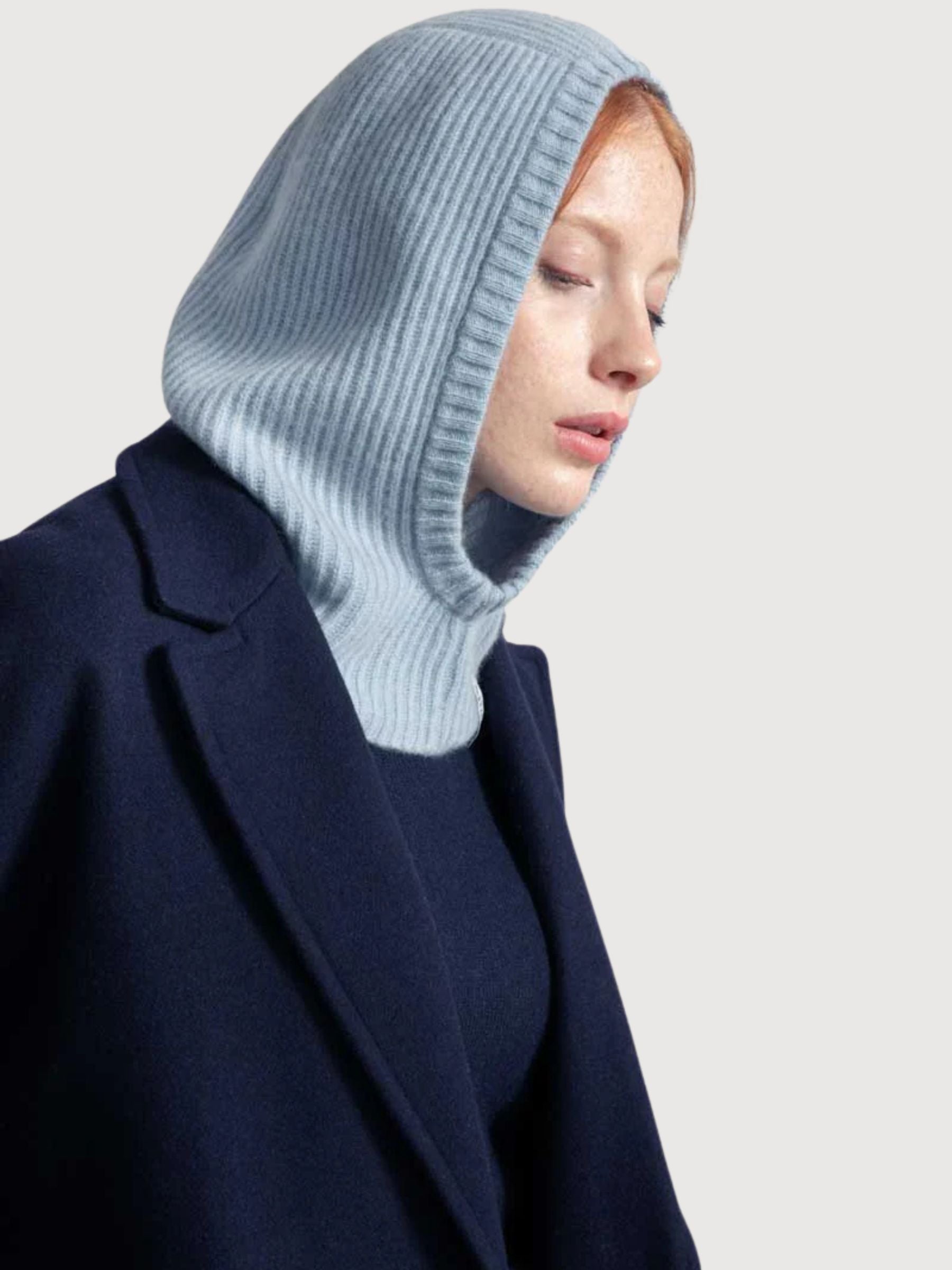 Marika Sturmhaube Blue Dusty Unisex Cashmere | Rifò