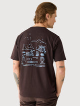 T-Shirt Print Brown Man | Knowledge Cotton Apparel