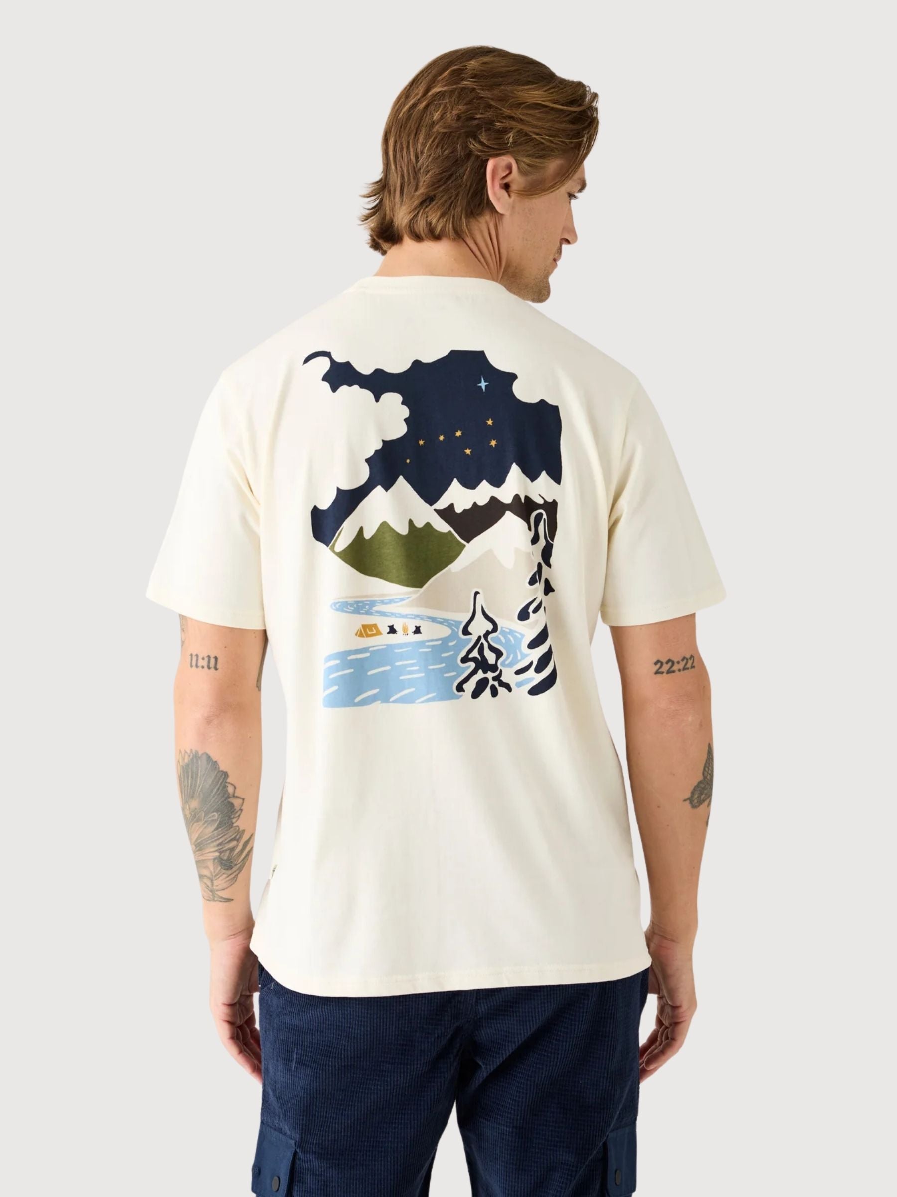 T-Shirt Print White Man | Knowledge Cotton Apparel