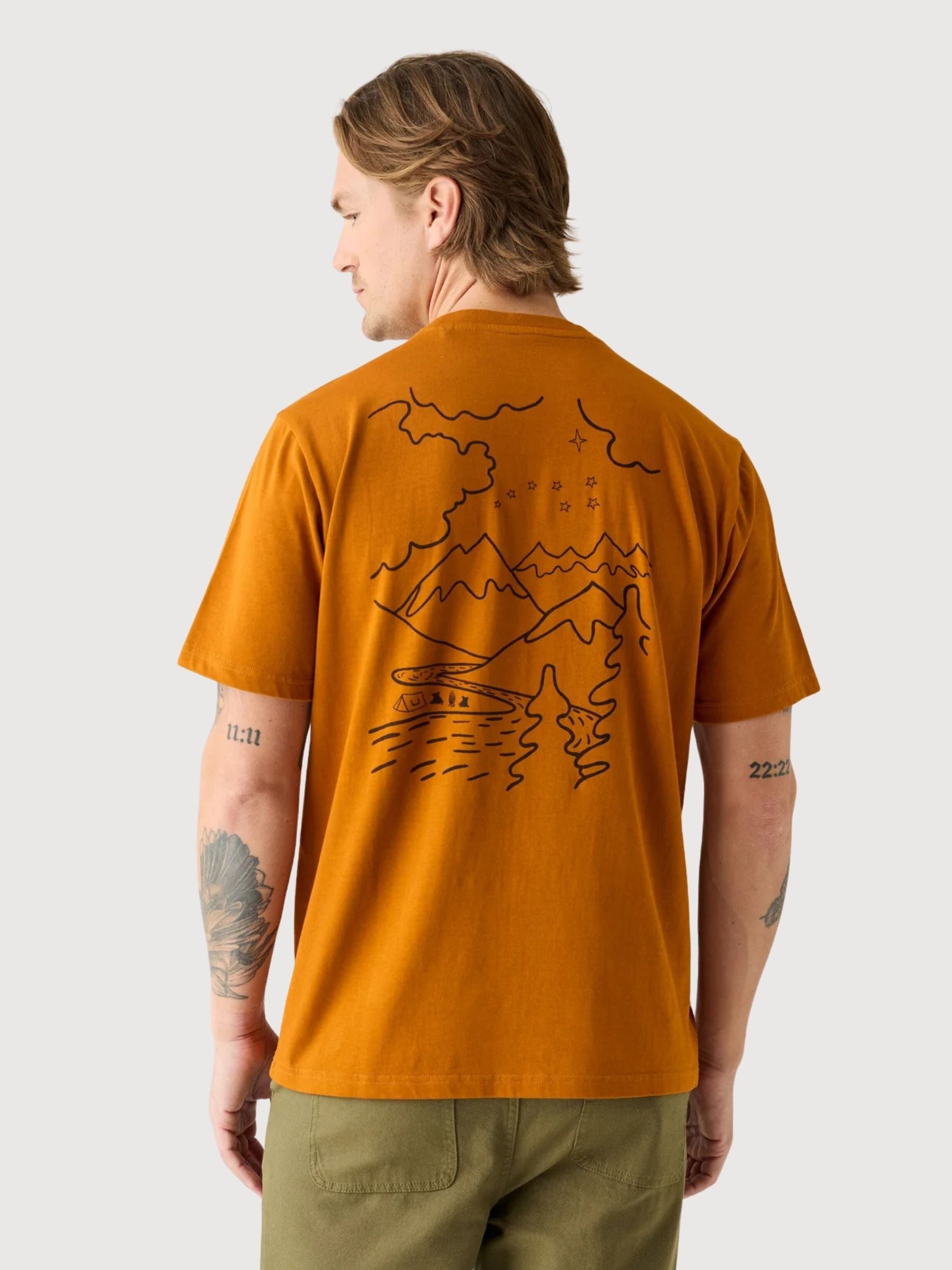 T-shirt con stampa uomo giallo | Knowledge Cotton Apparel