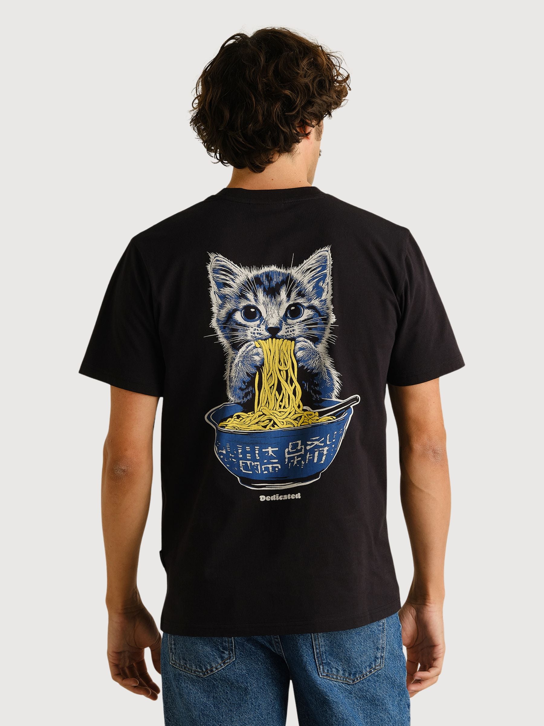 T-shirt Stockholm Cat And Noodles Black