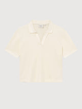 T-shirt Nykil in cotone goffrato écru | DEDICATED