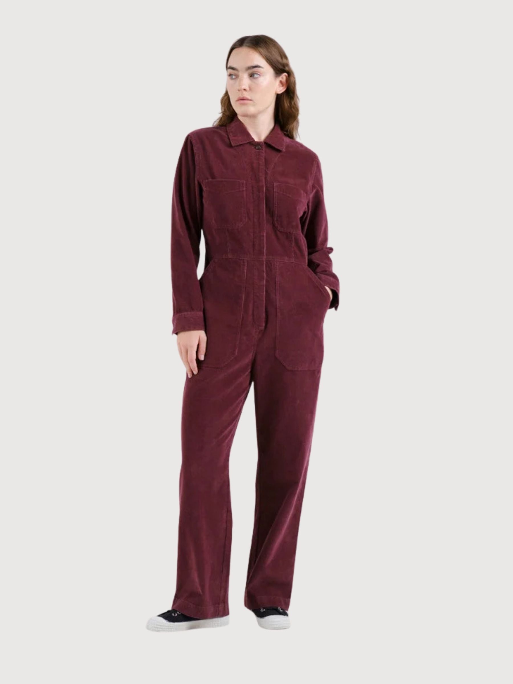 Docksta Cord-Rot Damen-Overall | Dedicated