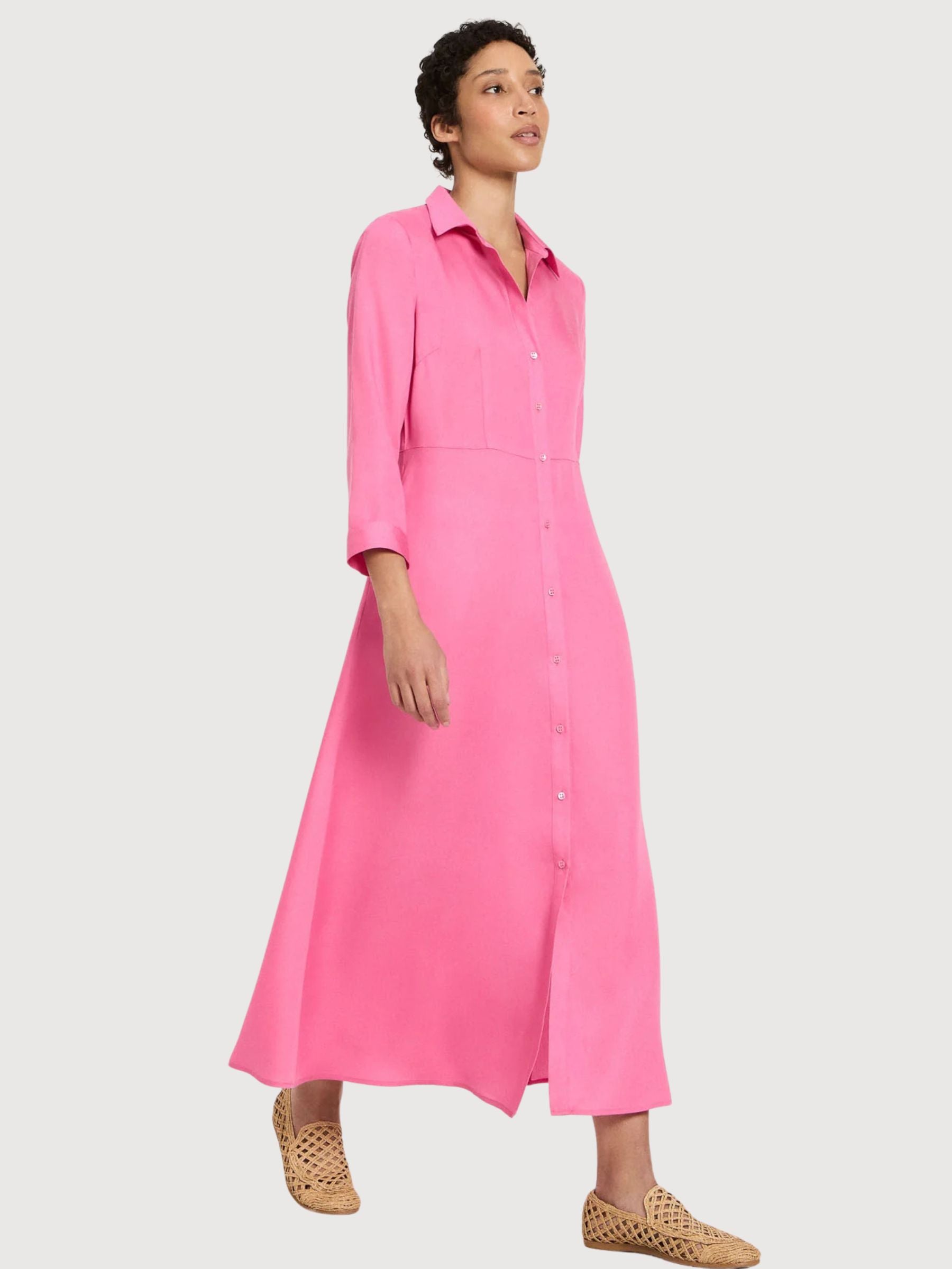 Abito Midi Tencel Bright Orchid | Lanius