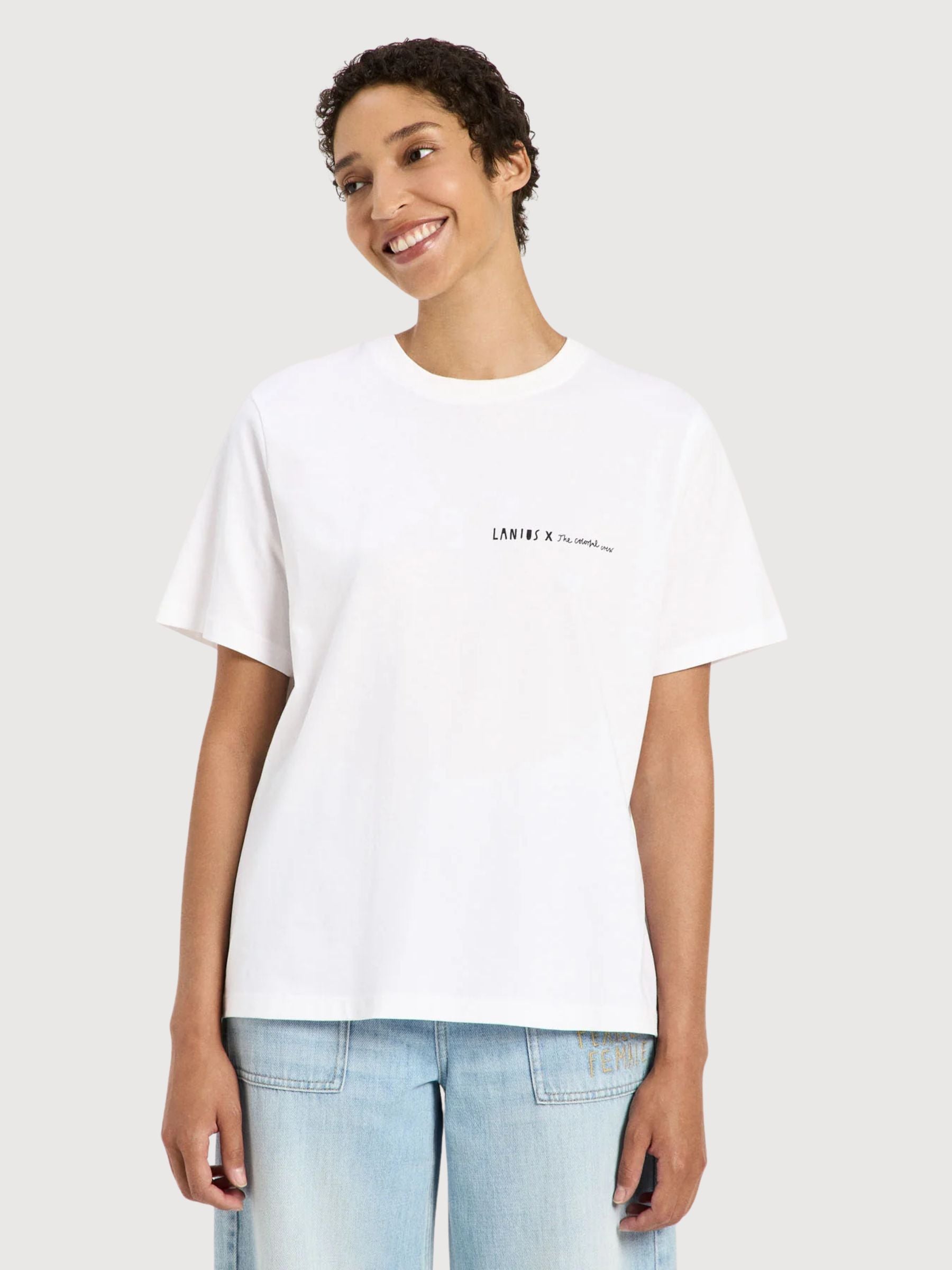 T-shirt Statement Cat Off White in Cotton | Lanius