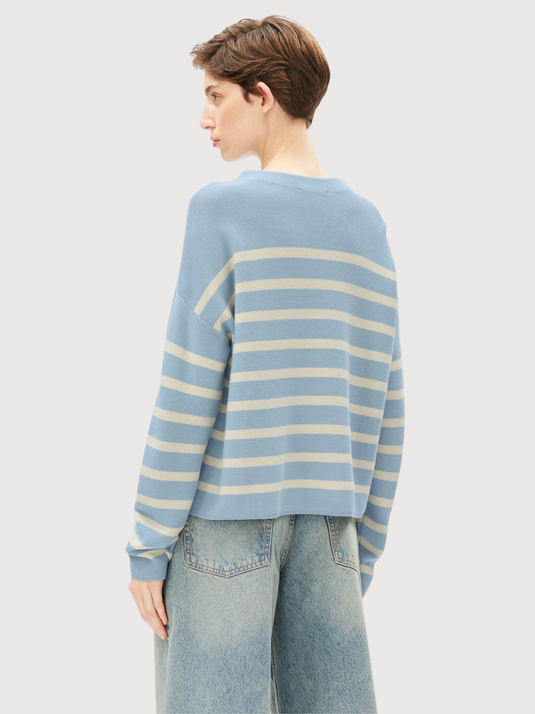 Knit Merinaa Stripes Blue Glow | Armedangels