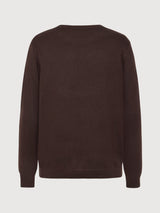 Regular merino knit crew neck Chocolate | KNOWLEDGE COTTON APPAREL