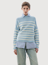 Knit Merinaa Stripes Blue Glow | Armedangels