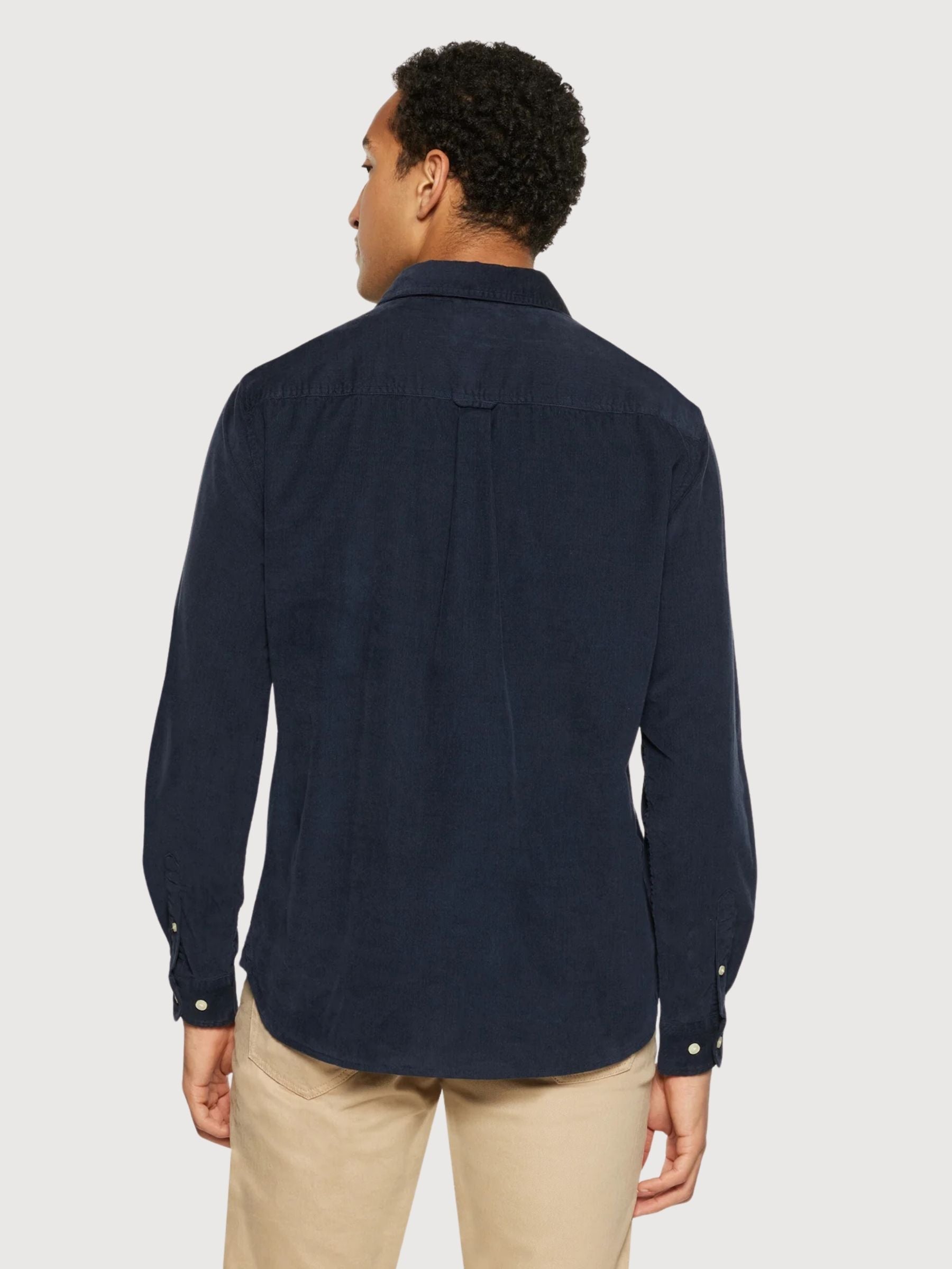 Camicia in velluto a coste blu navy da uomo | Knowldege Cotton Apparel