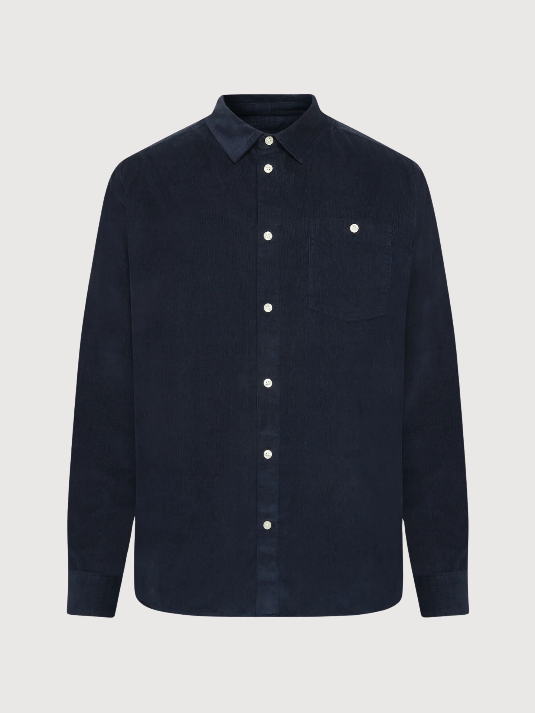 Camicia in velluto a coste blu navy da uomo | Knowldege Cotton Apparel