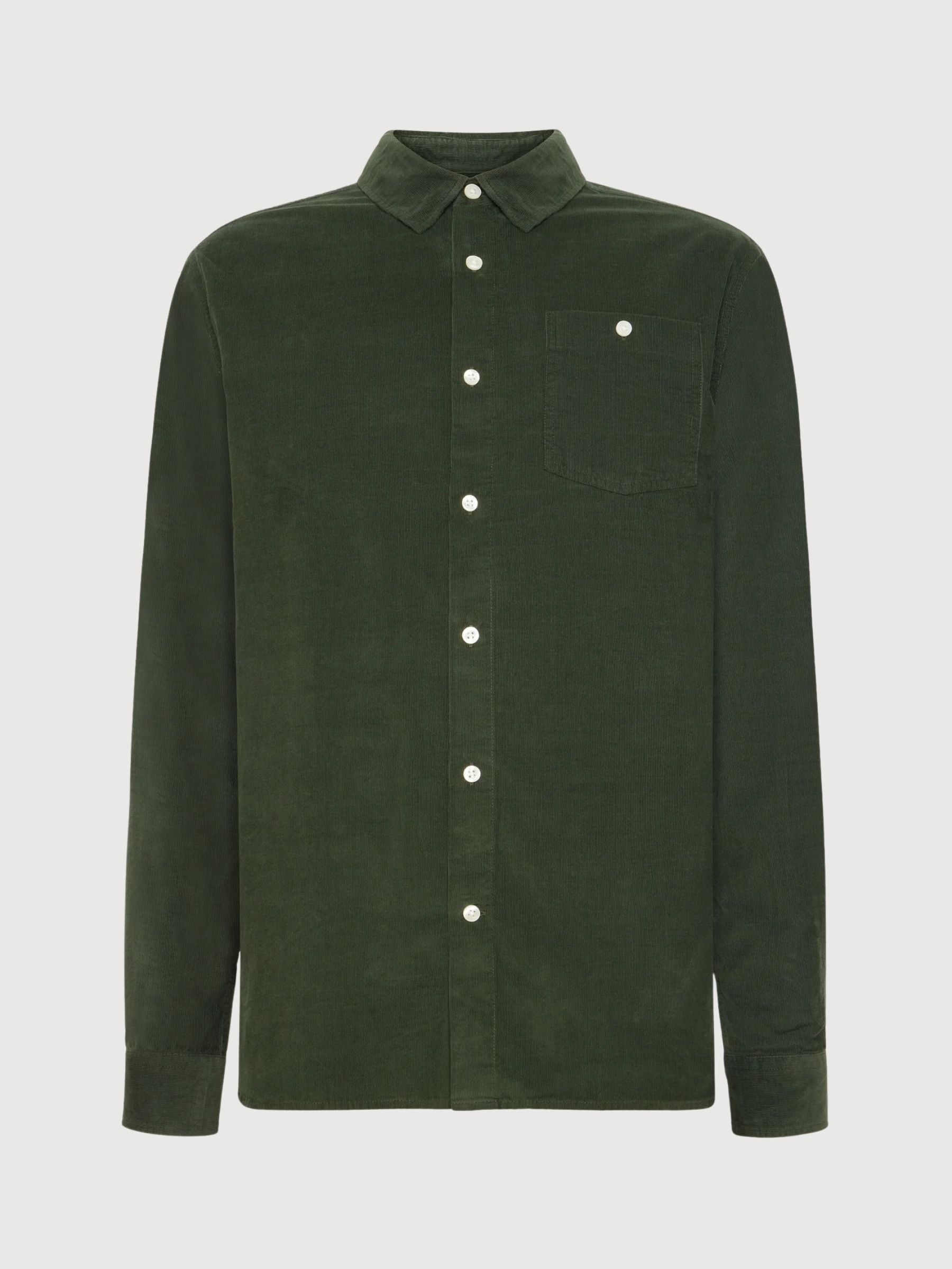 Organic Cotton Corduroy Shirt Forrest Night | KNOWLEDGE COTTON APPAREL