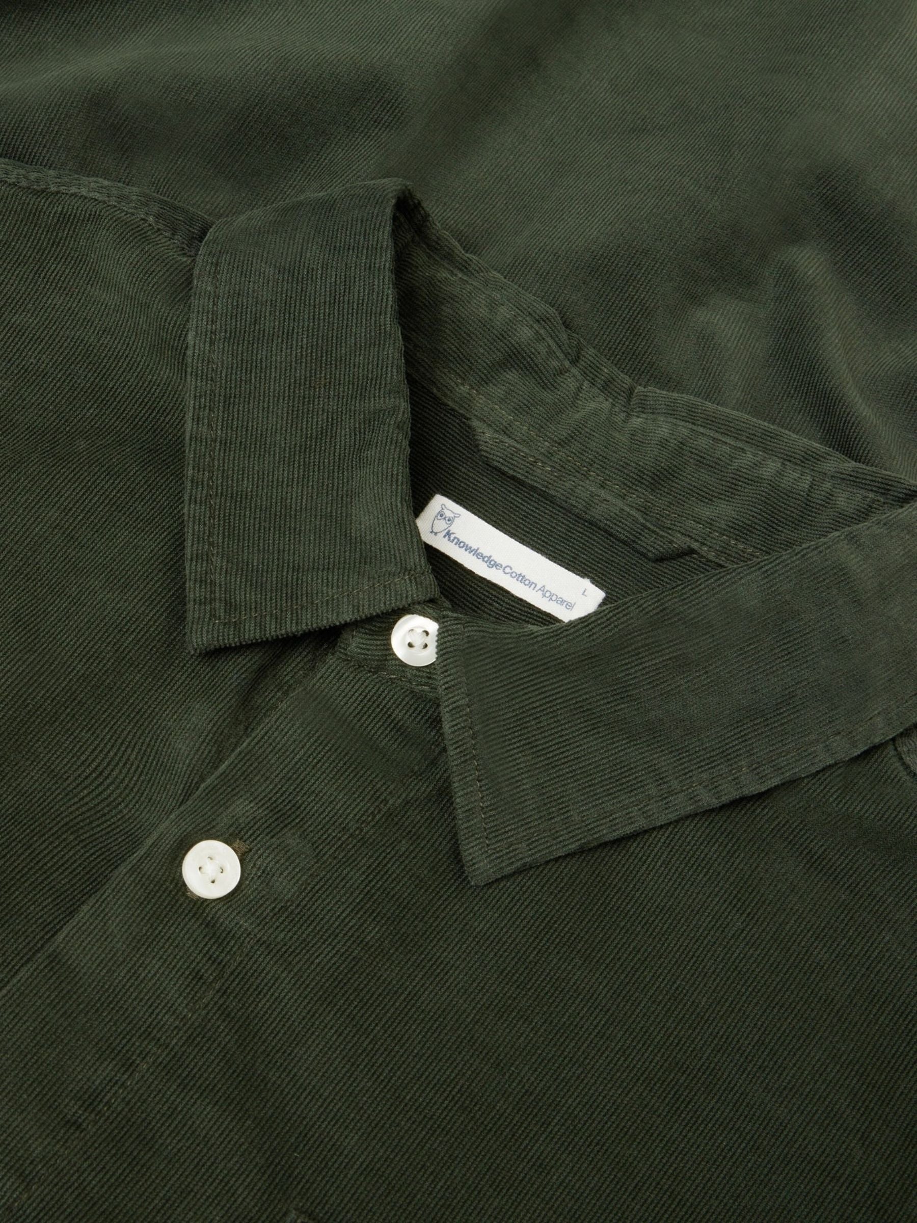 Organic Cotton Corduroy Shirt Forrest Night | KNOWLEDGE COTTON APPAREL