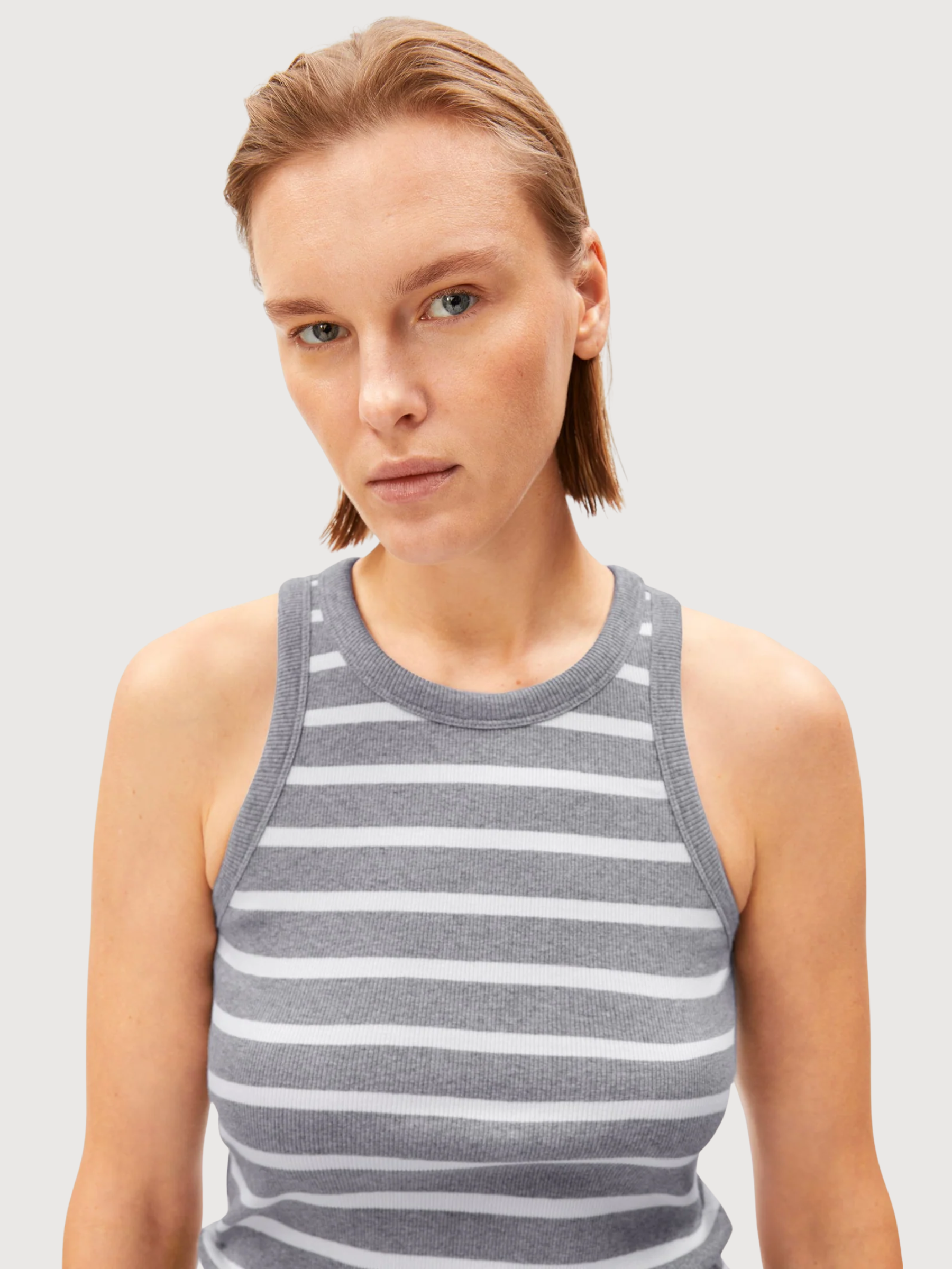 Stripe Top Kanitaa Silver White | Armedangels