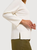 Maglione bianco in cotone organico | Lanius