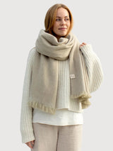 Alpaca Shawl Brushed Solid Toasted Almond | Bufandy