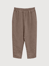 Pantaloni da donna a gamba dritta in lino, grigio-marrone | Mazine