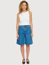 Shorts Jeans Bermuda Damen Mid Blue Wash | Mazine