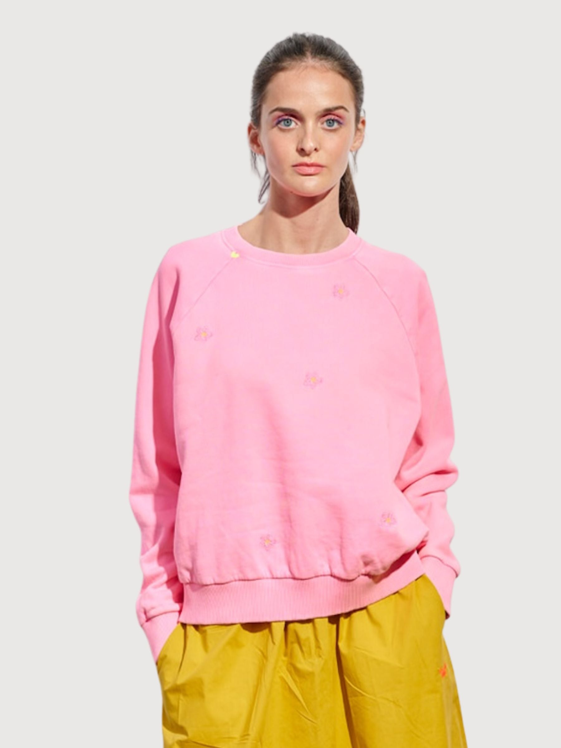 Felpa Fiori Rosa Neon Donna | Another Brand