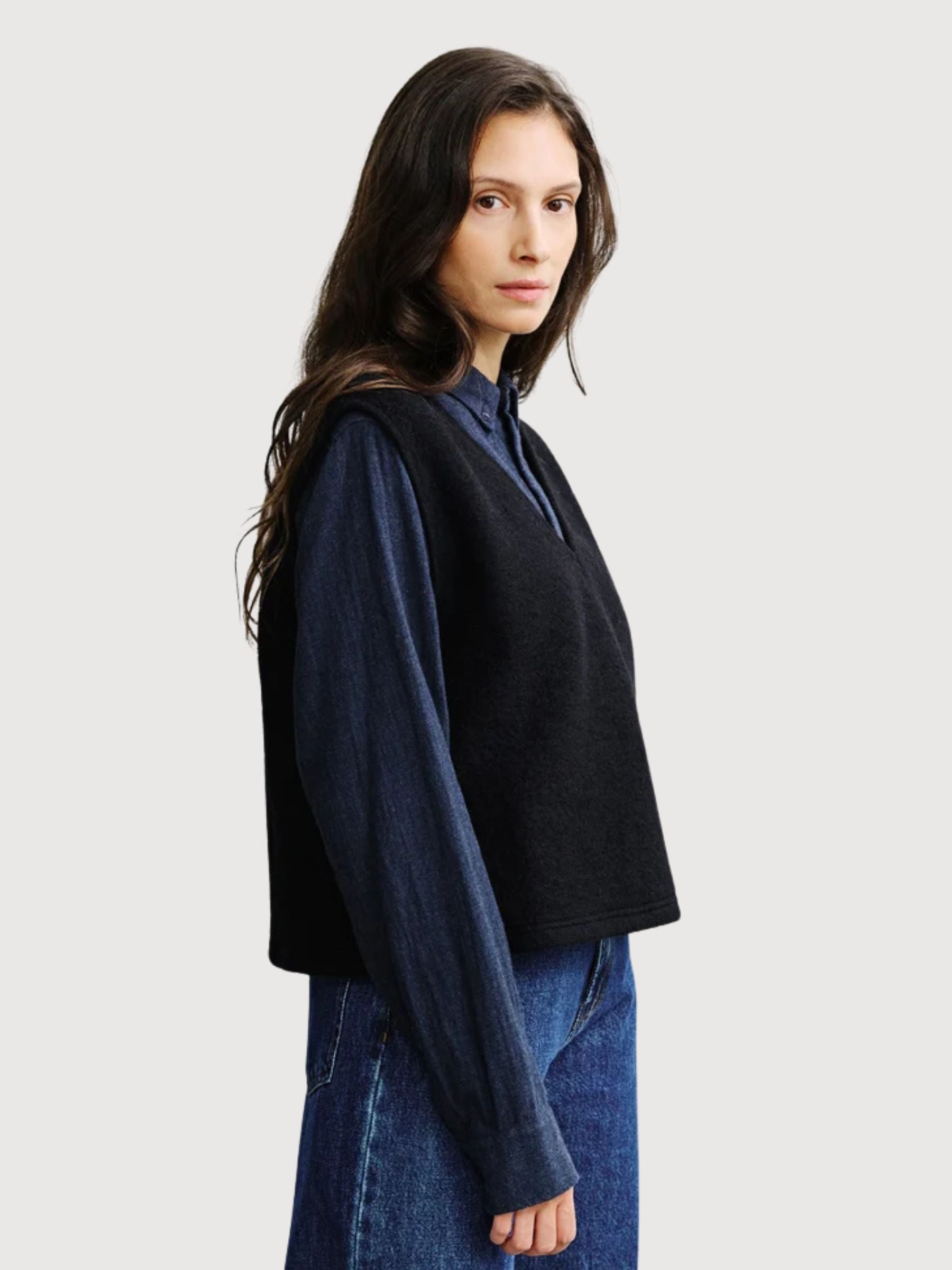 Vest Cropped True Black Woman | Rotholz