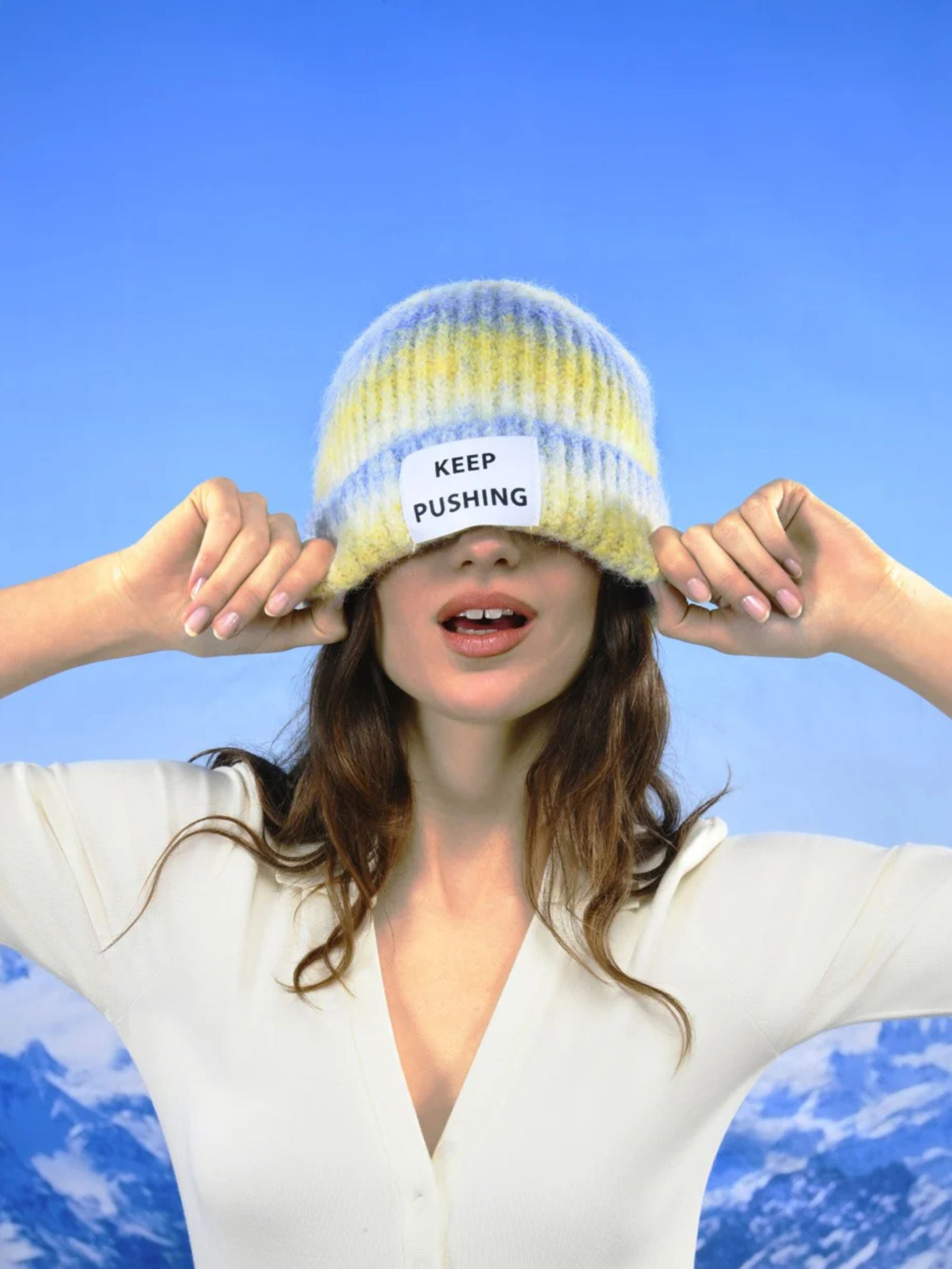 Beanie Keep Pushing Mehrfarbig Unisex | Verb To Do