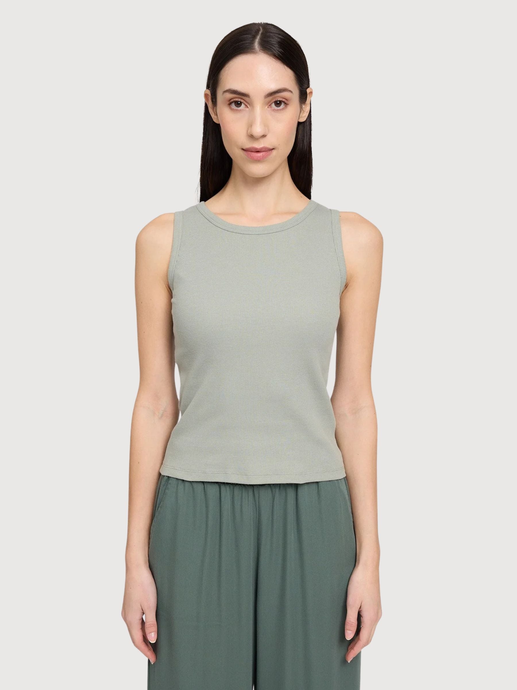 Canotta basic da donna con stampa eucalipto | MAZINE