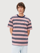 T-Shirt Maarkos Stripes Tinted Navy | Armedangels