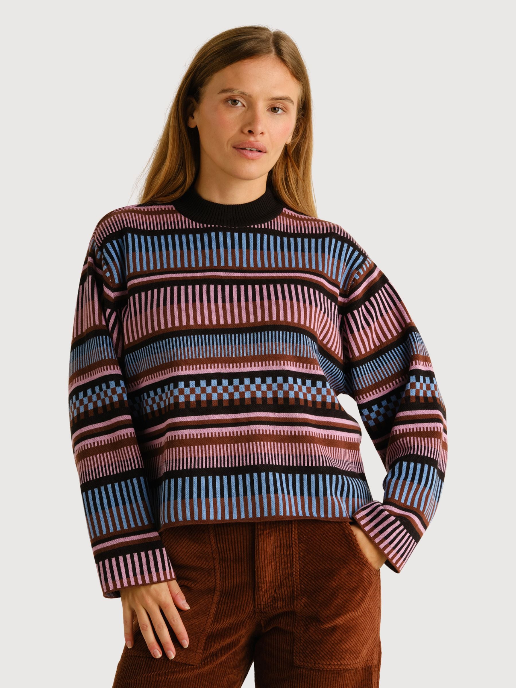 Sweater Limhamn Dashed Stripe Multi Color