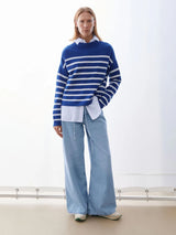 Knit Merinaa Stripes Dynamo Blue | Armedangels