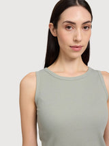 Canotta basic da donna con stampa eucalipto | MAZINE