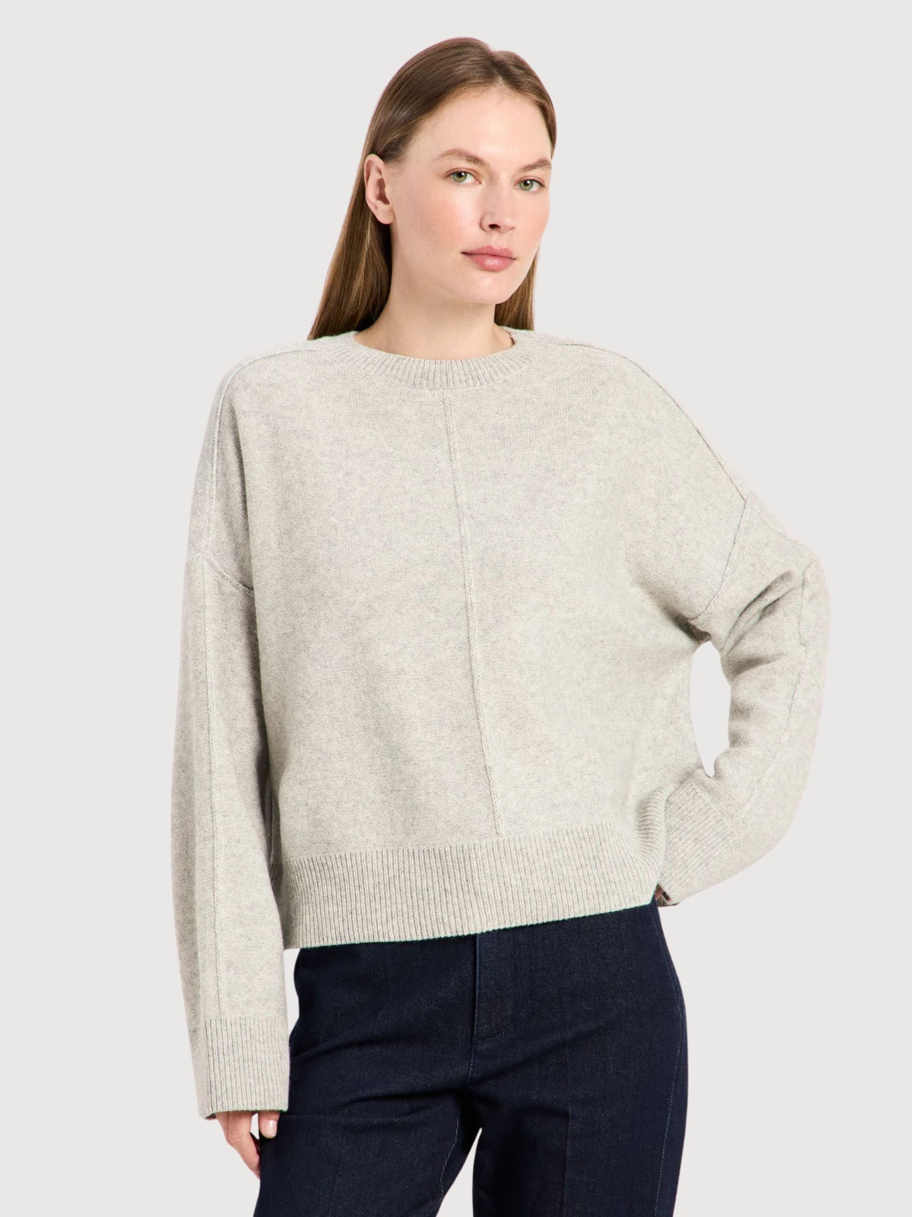 Sweater Crewneck Oversize Grey Mel | Lanius