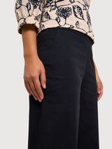 Culotte Trousers Black in Organic Cotton | Lanius