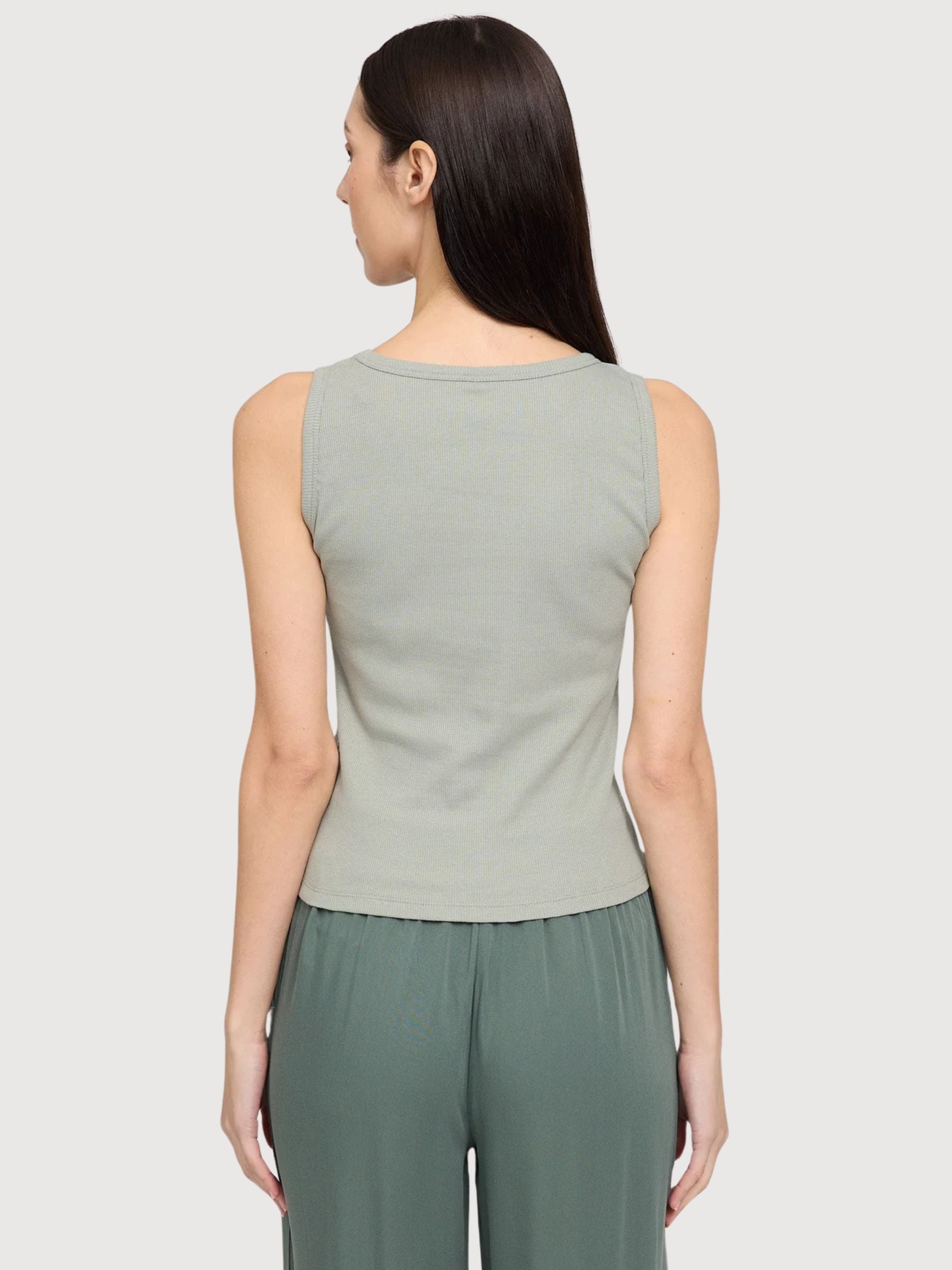 Canotta basic da donna con stampa eucalipto | MAZINE