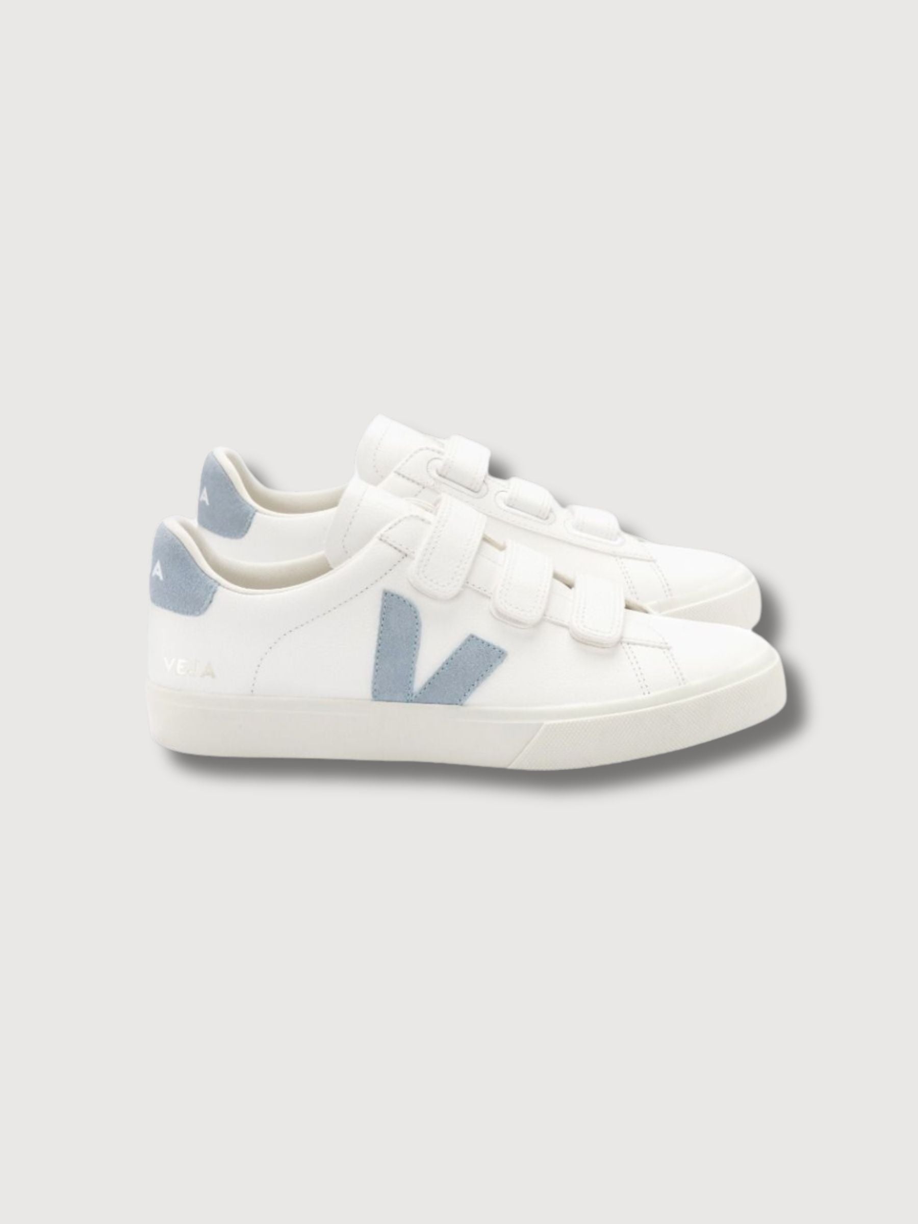 Sneakers 3 Strap Recife Extra White-Steel In Sustainable Leather | Veja